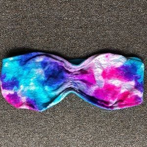 Blue/purple/pink strapless lace bandeau from Pink
